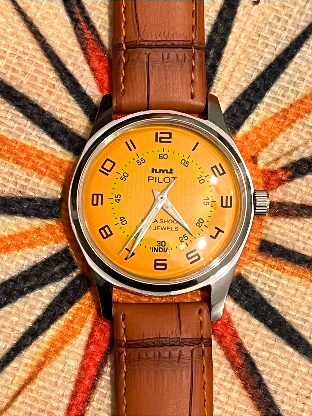 VINTAGE HMT PILOT PARA SHOCK GENTS WATCH!